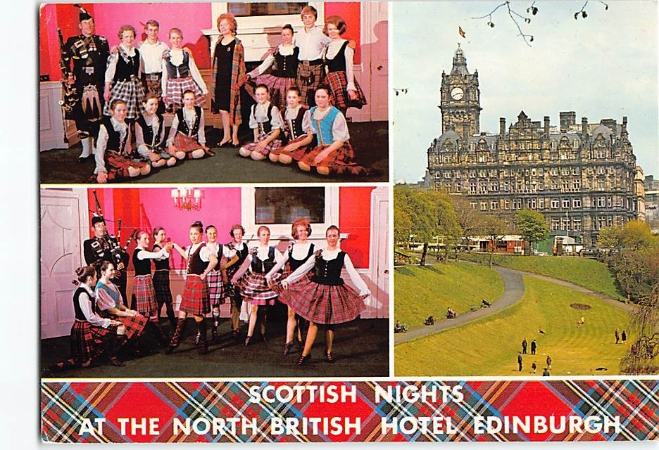 Postcard Scottish Nights North British Hotel Edinburgh Scotland