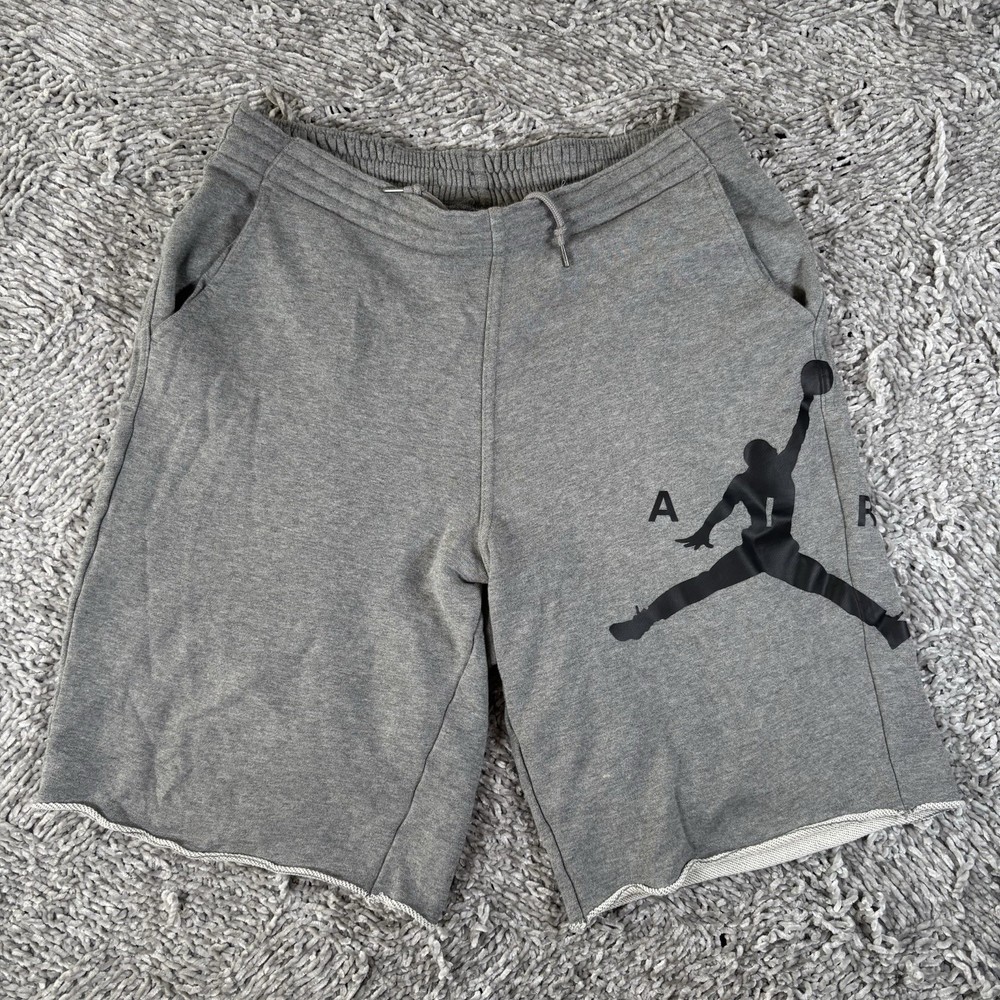 Jordan Sweat Shorts Mens XL Gray Activewear Training Jumpman Elastic Waist Gym