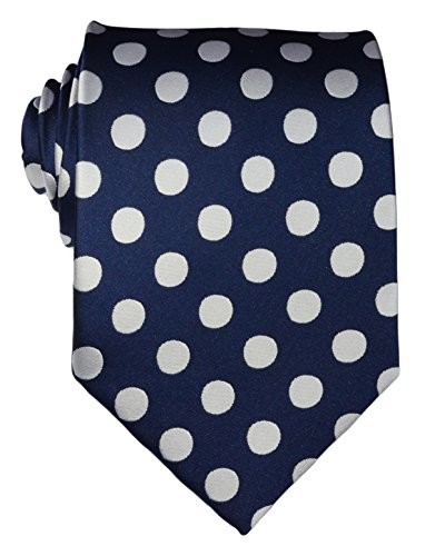 New Classic Men's Polka Dots Silk Tie Necktie … Dark Blue/White
