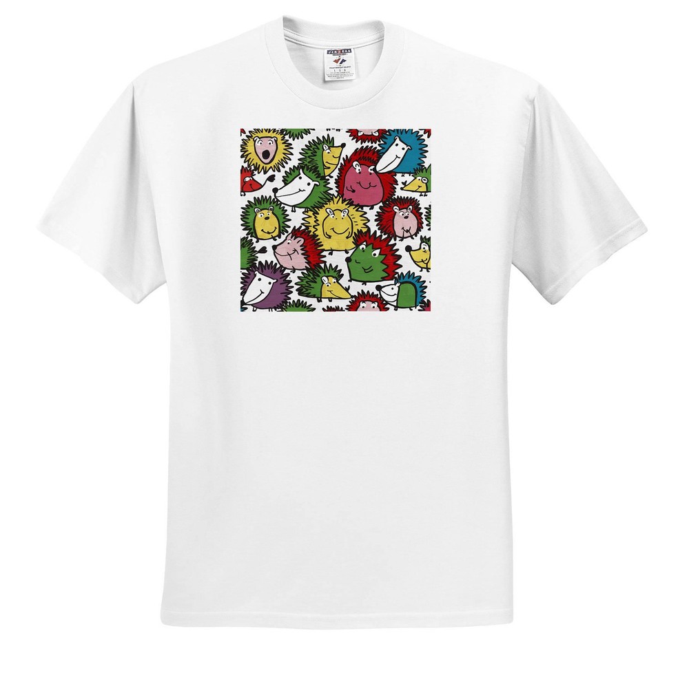 Cool Artistic Hedgehogs Pattern Abstract Animal T-Shirt