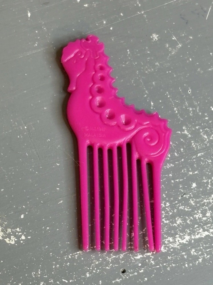 Vintage 1987 Mattel Island Fun Barbie Replacement Hot Pink Seahorse Comb Toy