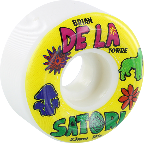 Satori Delatorre Pro 53mm 101a White Skateboard Wheels Set