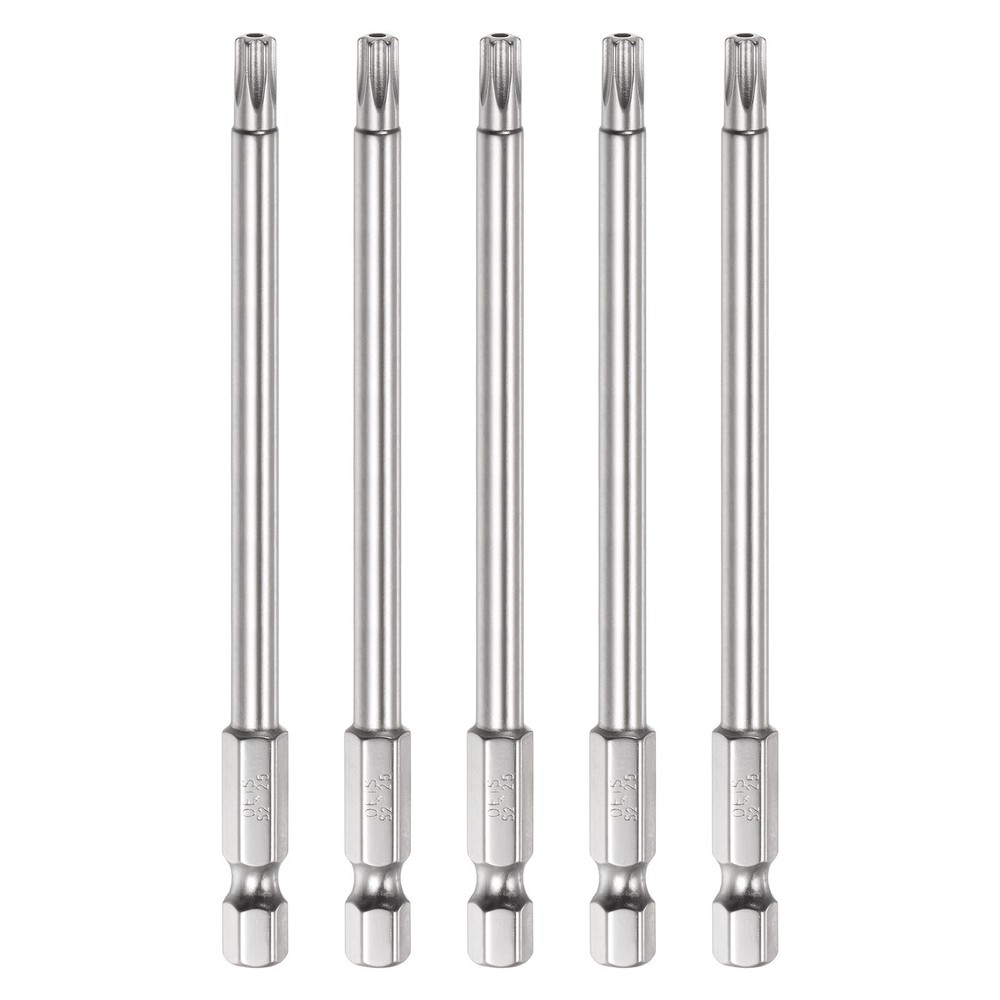 5Pcs T25 Torx Bit 1/4 Hex Shank 4 Inch S2 Steel Drill Bits