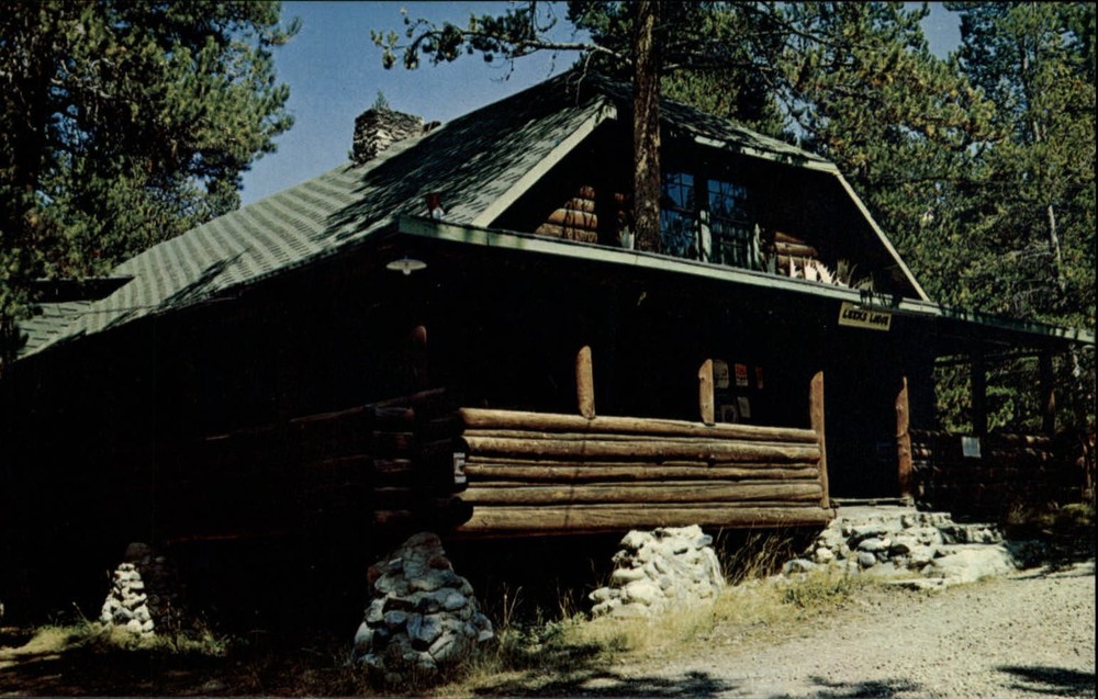 Leeks Lodge Grand Teton National Park Wyoming ~ 1970s vintage postcard