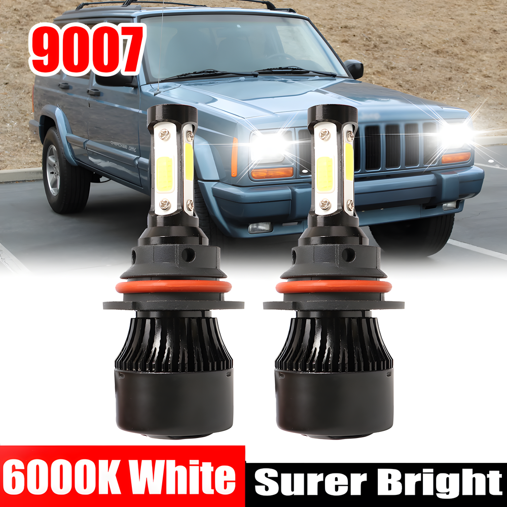 LED Headlights High Low Bulbs Conversion Kit for 1993-1998 Jeep Grand Cherokee