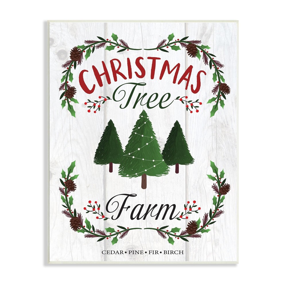 Stupell Rustic Christmas Tree Farm Advertisement Green Pine