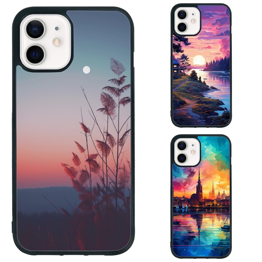Rugged TPU Case for iPhone 6/7/8/SE/XS/XR Plus in Bohemian Twilight Tiles Design