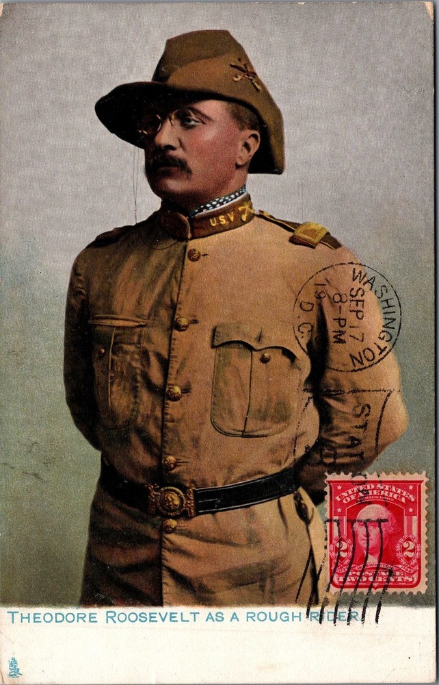 Theo Roosevelt Rough Rider Postcard Raphael Tuck Spanish-American War 1900s