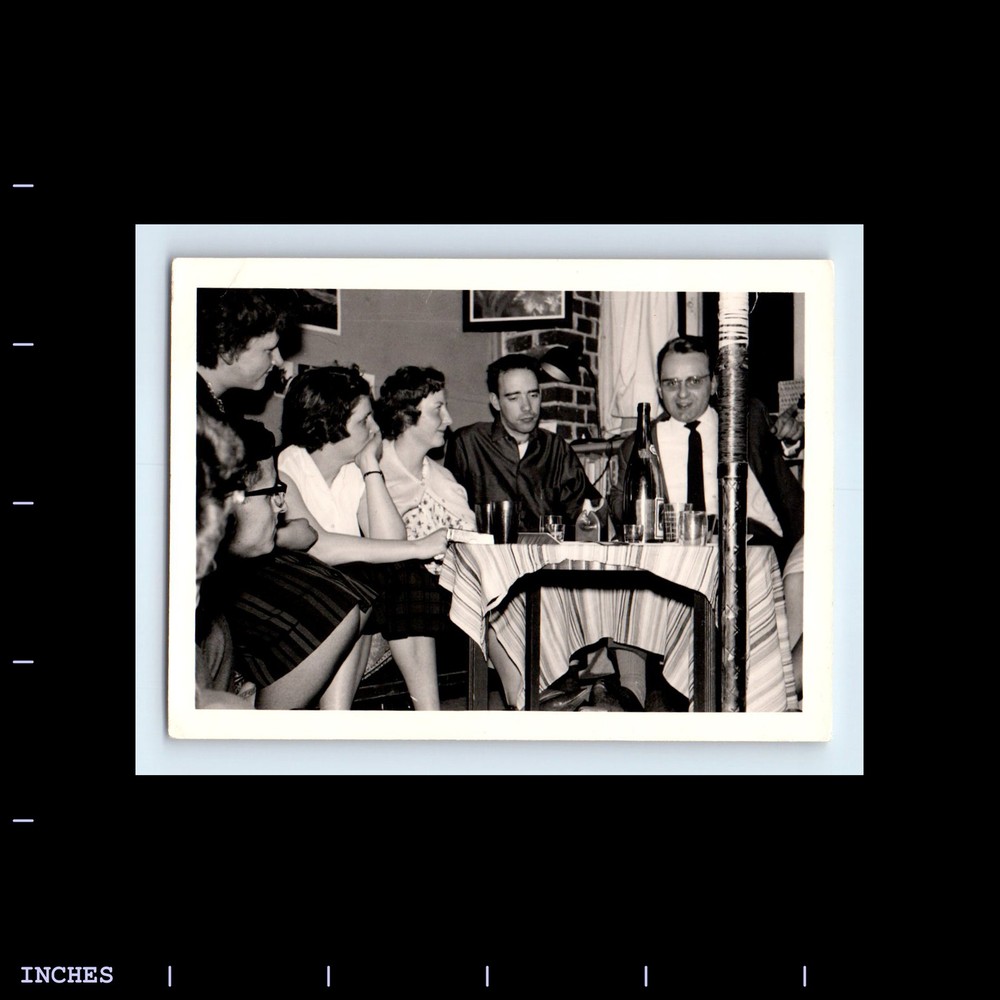 Old Vintage Photo MEN WOMEN SITTING AROUND TABLE