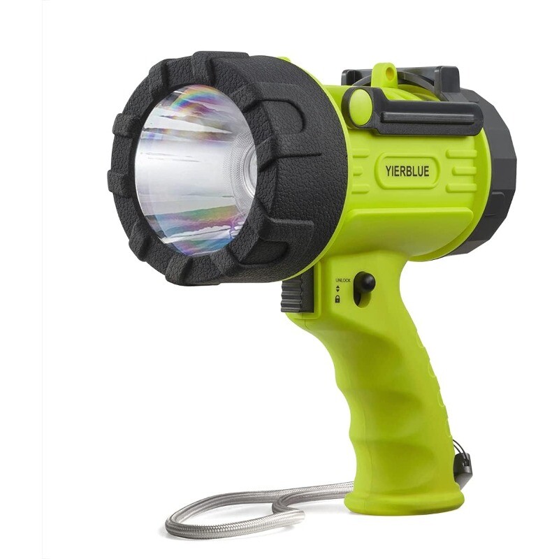 Rechargeable Spotlight with 200000 Lumen LED IP67 Waterproof Handheld Flashlight