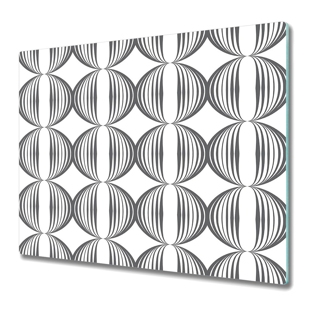 Glass Worktop Saver Kitchen Minimalistic circles retro funky geometric fabric