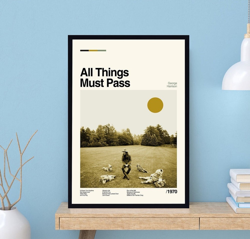 All Things Must Pass Music Poster, George Harrison, Album Cover Poster, Music