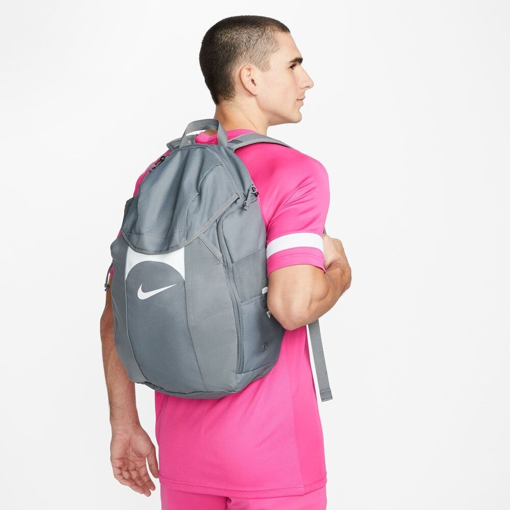 Nike Academy 30L Storm FIT Backpack + Cover Soccer School Travel Gym Grey
