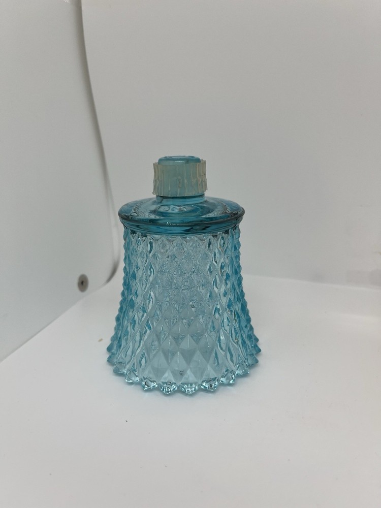 Vintage Votive Cup Homco BLUE Diamond Point Glass Candle Holder