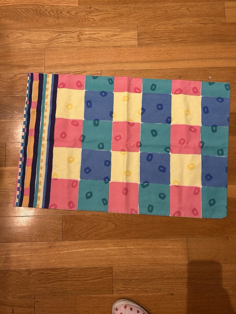 Mid-century art deco pillowcases in green, pink, orange, and blue - set of 2 standard