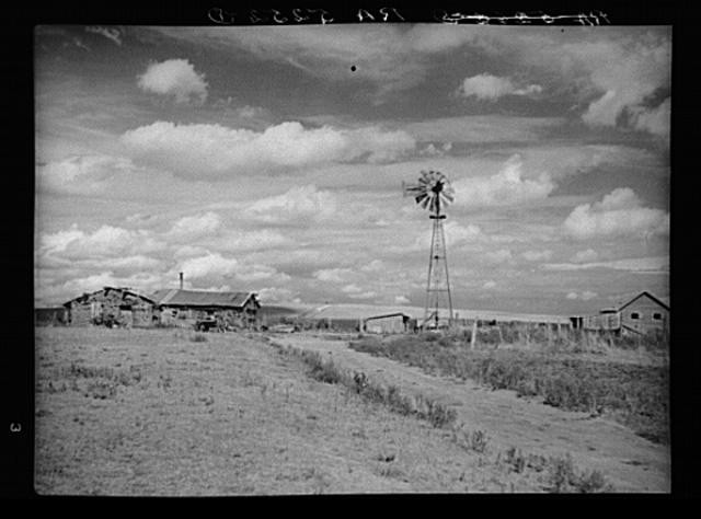 Photo:Alliance Nebraska Box Butte County 1936 Sod Houses Farm Windmill FSA