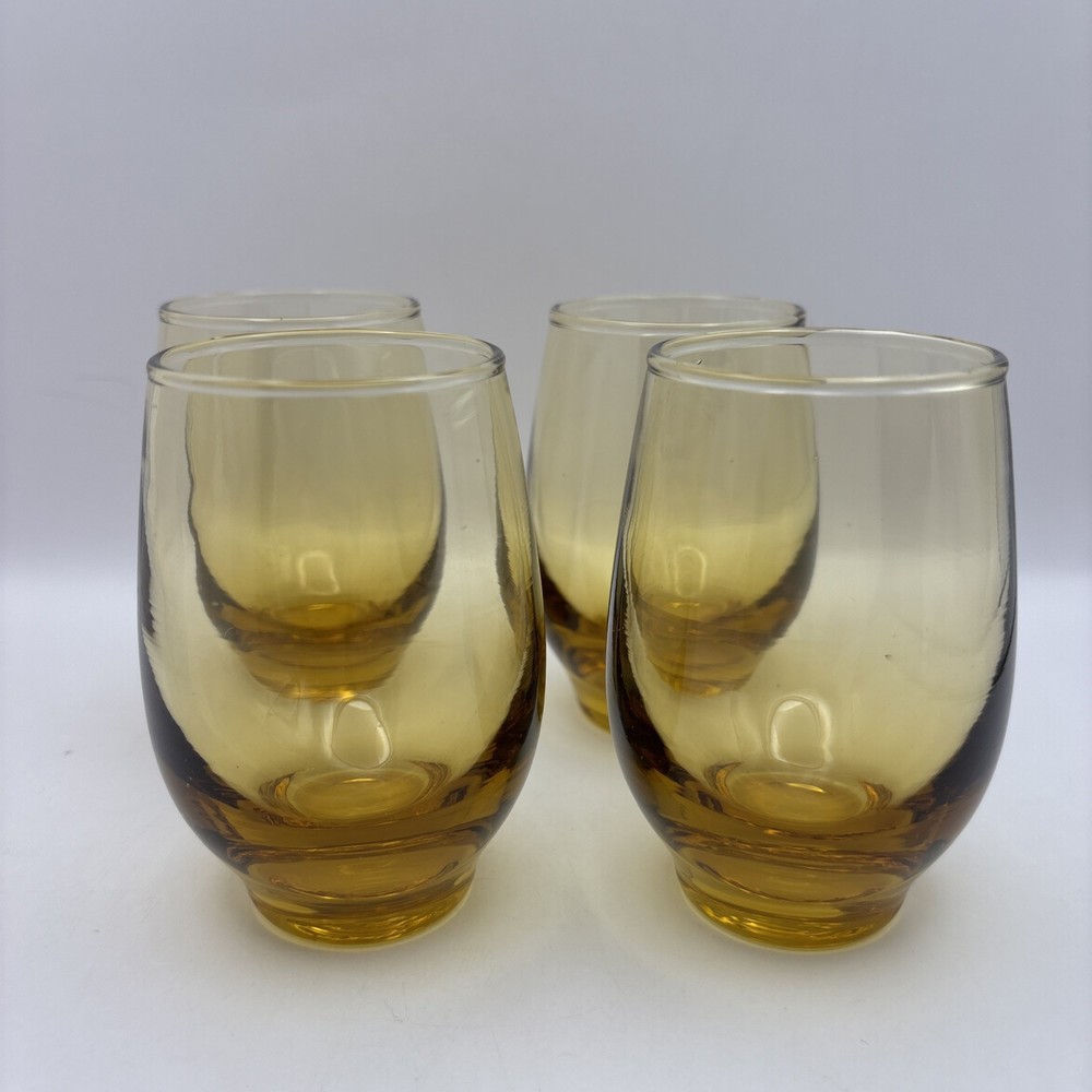 Vintage Libbey Amber Glassware Juice Glasses~Set of 4