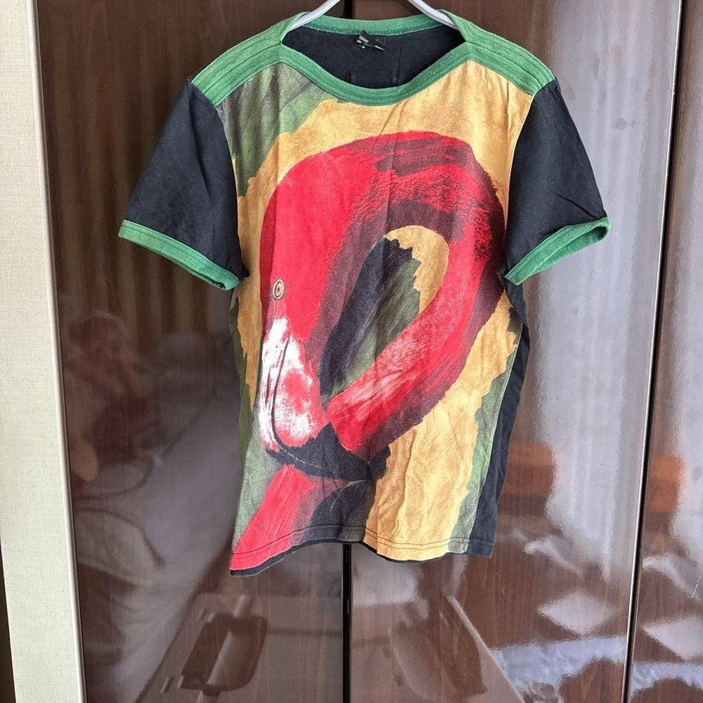 Jean Paul Gaultier Homme Multicolor Flamingo Graphic T-Shirt Japan Made
