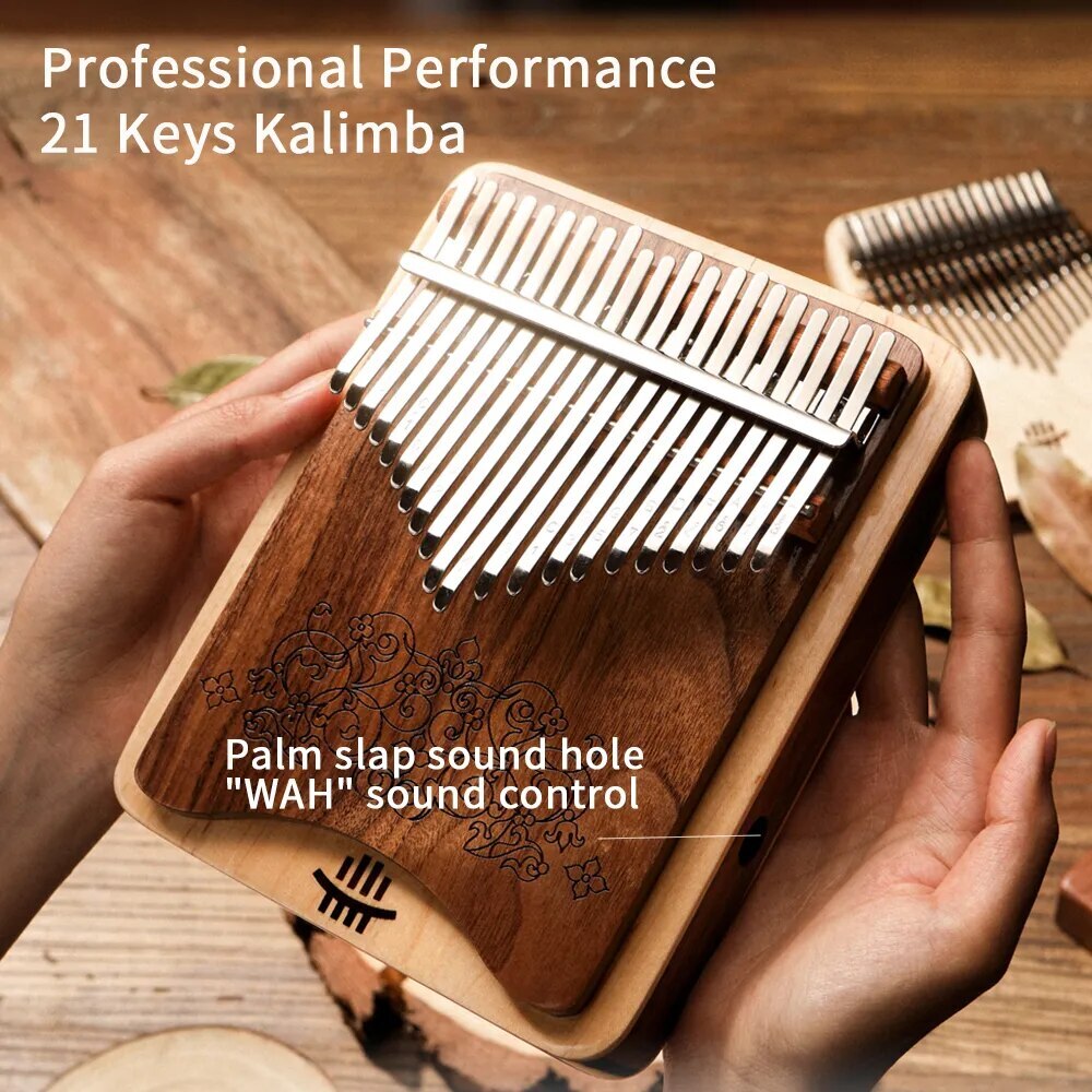Piano Sandalwood Mineral Keys 21 Key Professional Kalimba Walnut Thumb 100% New