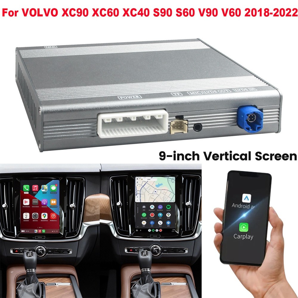 Wireless CarPlay Android Auto For V60 V90 S60 S90 XC60 XC90 9'' Vertical Screen