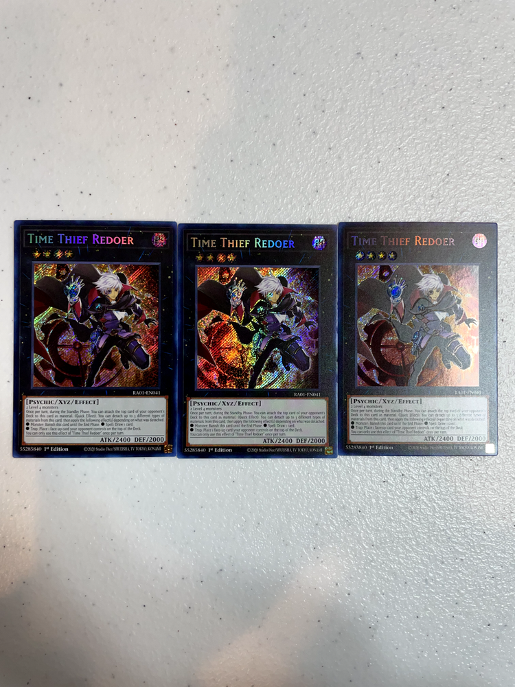 yugioh time thief redoer secret rare 3x ra01-en041 playset RA01