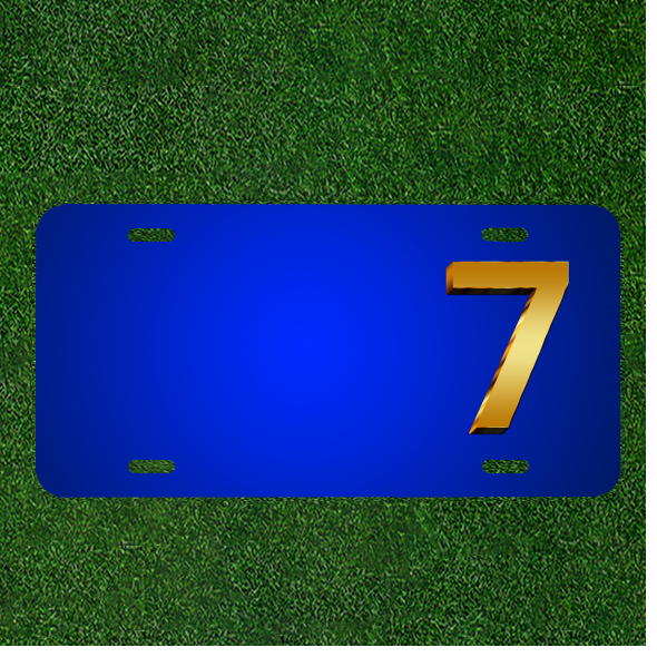 Create a Custom Gold License Plate with Names and Seven-Digit Number