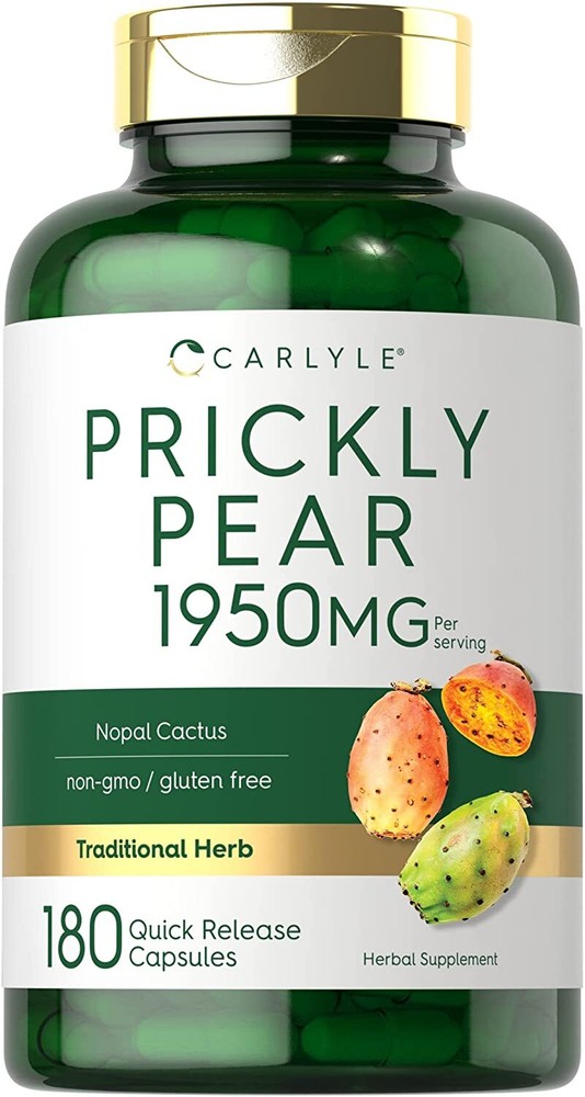 Prickly Pear 1950mg | 180 Capsules | Nopal Cactus | Non-GMO | by Carlyle