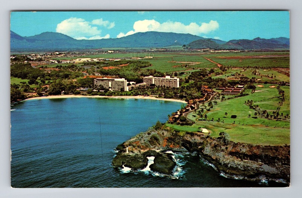 Kauai HI-Hawaii, Kalapaki Beach, Kauai Surf, Antique Vintage Souvenir Postcard