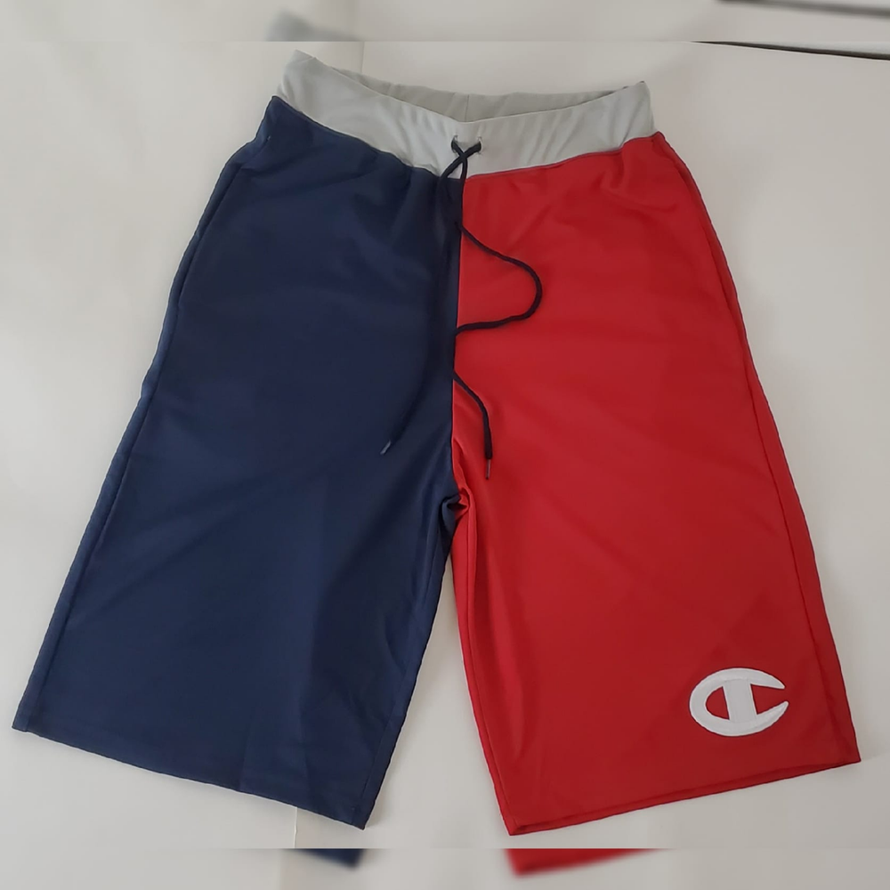 CHAMPION COLORBLOCK SATIN SHORTS MEN'S EMBROIDERED C LOGO SIZE XL WITH POCKETS