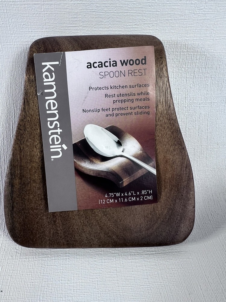 Acacia Spoon Rest, Double Spoon Rest For Stove Top,Handmade Wooden Spoon Rest...-image