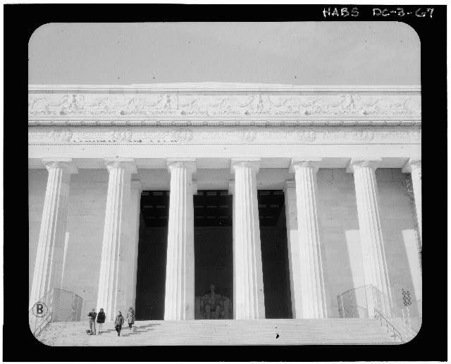 Washington DC Lincoln Memorial East Elevation Detail 1992 HABS Columns