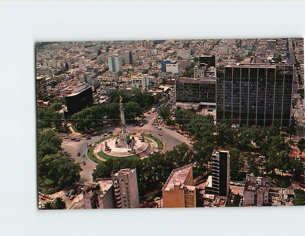 Postcard Aerial view of the Independence and the Maria Isabel Hotel Mexico