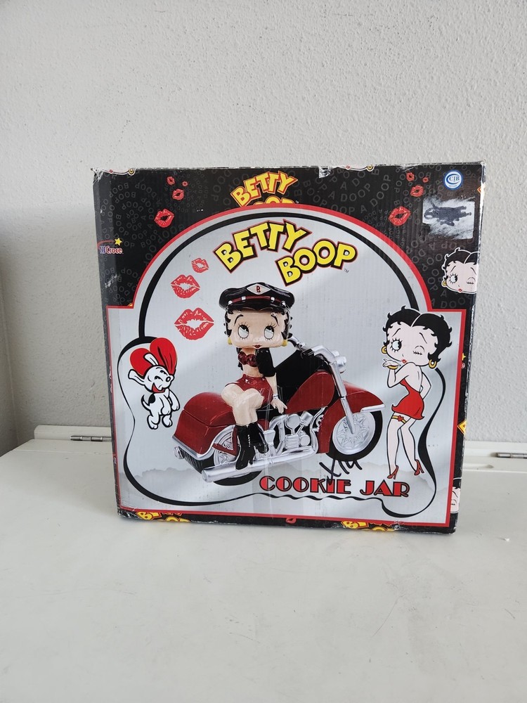 Vintage Betty Boop Biker Ceramic Cookie Jar