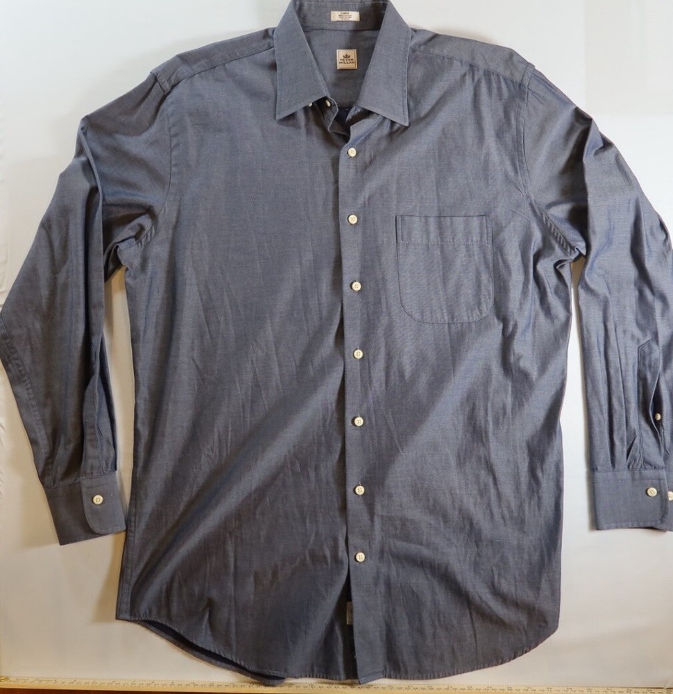 Peter Millar Dress Shirt Men’s Large Button Down 100% Cotton Blue