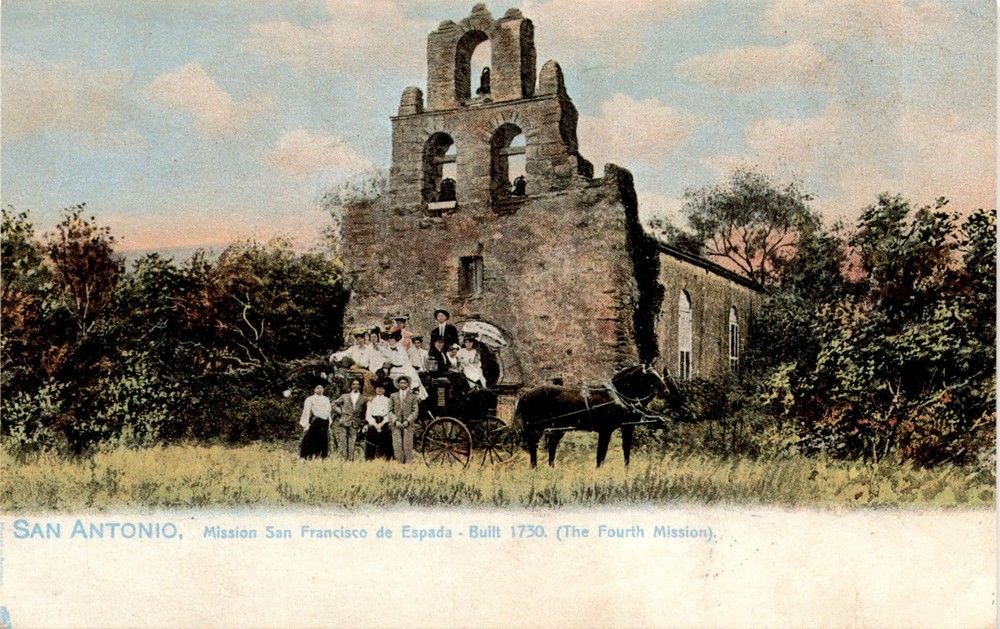 SAN ANTONIO, Mission San Francisco de Espada, TEXAS, SESQUICENTENN Postcard