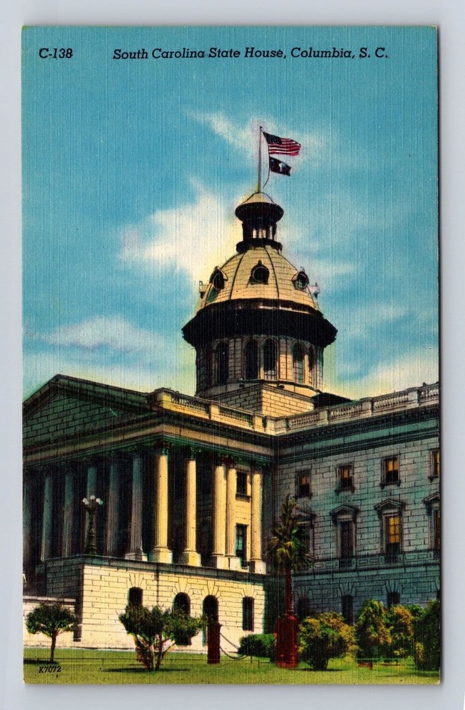 Columbia SC-South Carolina, South Carolina State House, Vintage Postcard