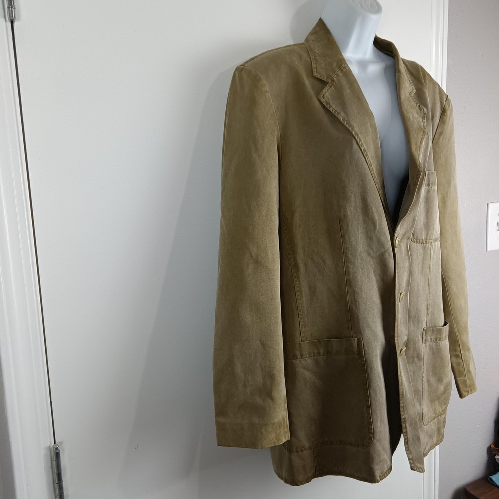 Territory Ahead Blazer Mens Medium Silk Casual Unstructured Jacket Pockets