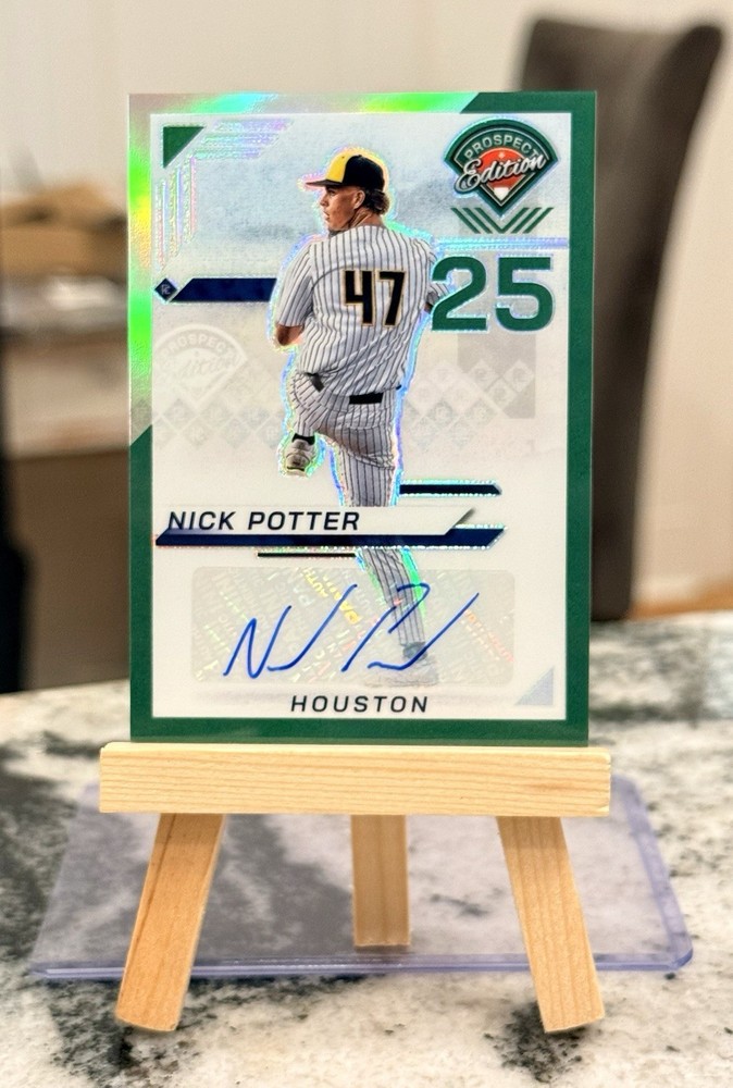 2025 Panini Prospect Edition Nick Potter Auto Green Holo Prizm SP #54 RC Astros