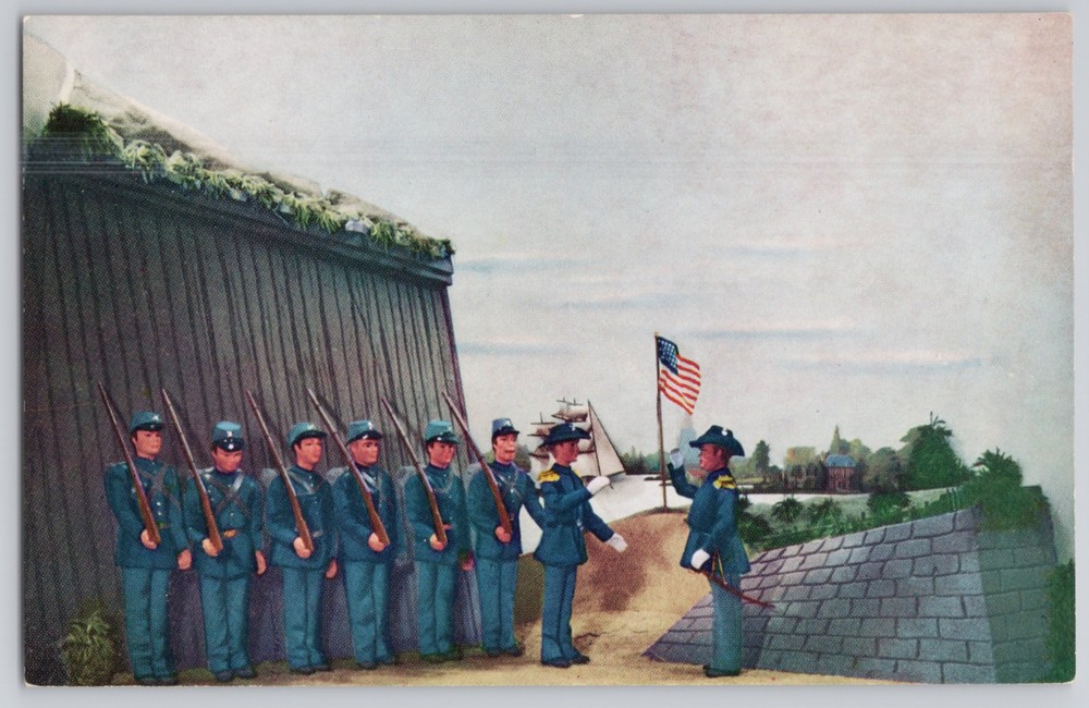 Detroit, Michigan — Fort Wayne, Civil War Troops Assembly diorama, Divided Back