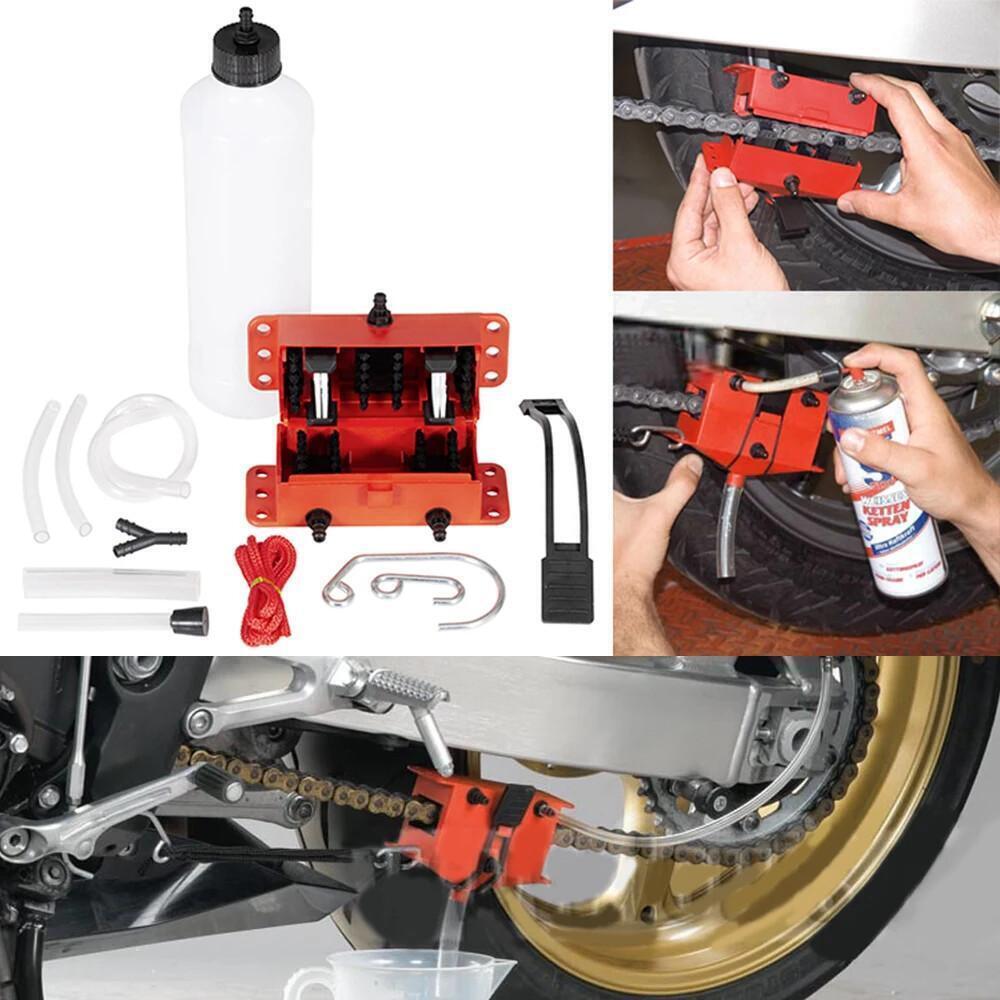 Motorcycle Chain Cleaner Kit with Brush for Easy Lubrication and Maintenance
