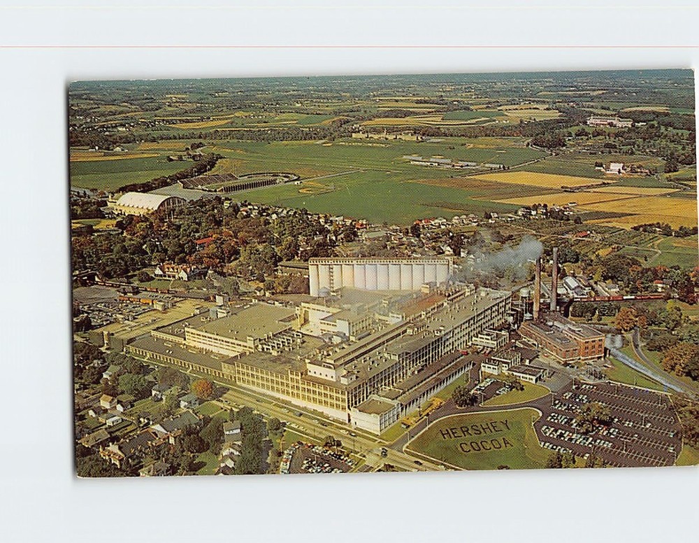 Postcard Aerial View Hershey Chocolate Corporation Hershey Pennsylvania USA
