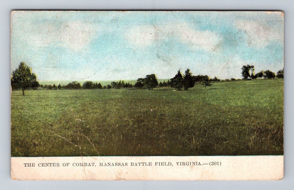 Manassas Battle Field VA-Virginia, Center Of Combat, Vintage c1908 Postcard PC