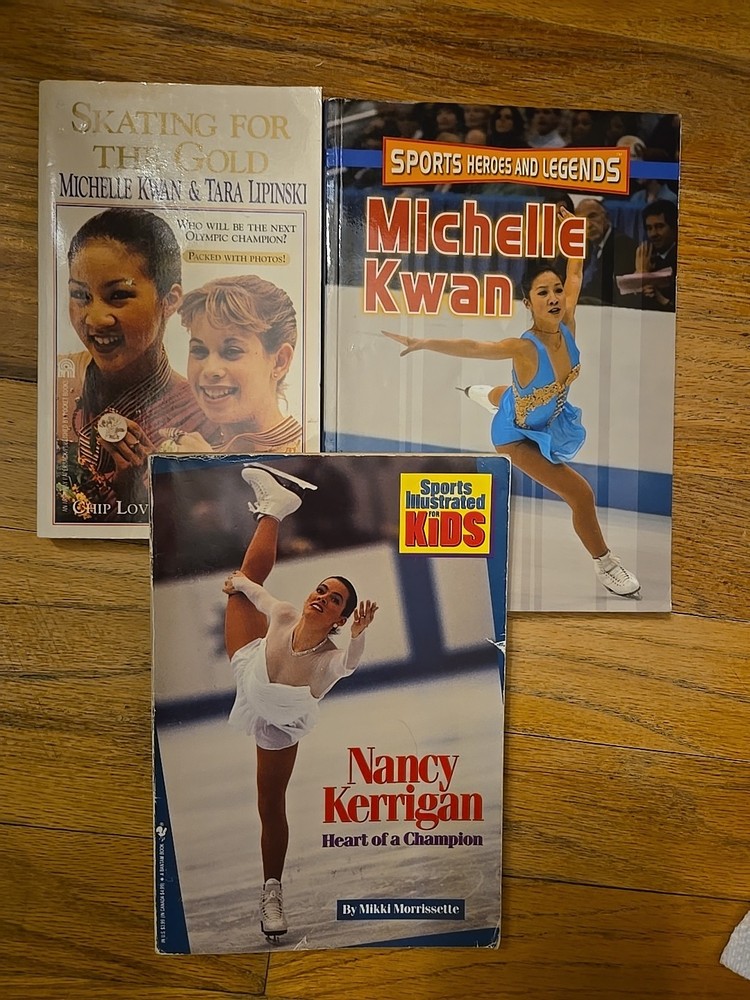 90s Olympic Figure Skating Book Bundle, Michelle Kwan, Tara Lipinski, Nancy...