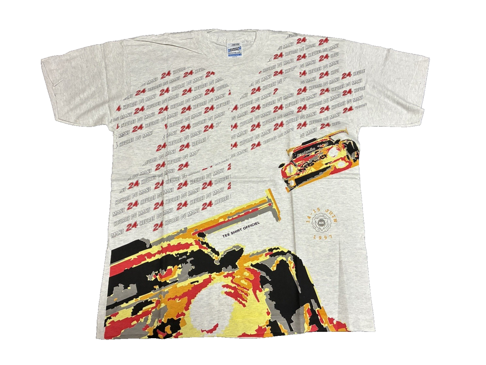 Le Mans 24 Hours Endurance Race Vintage Tee T Shirt Size L All Over Print No 2