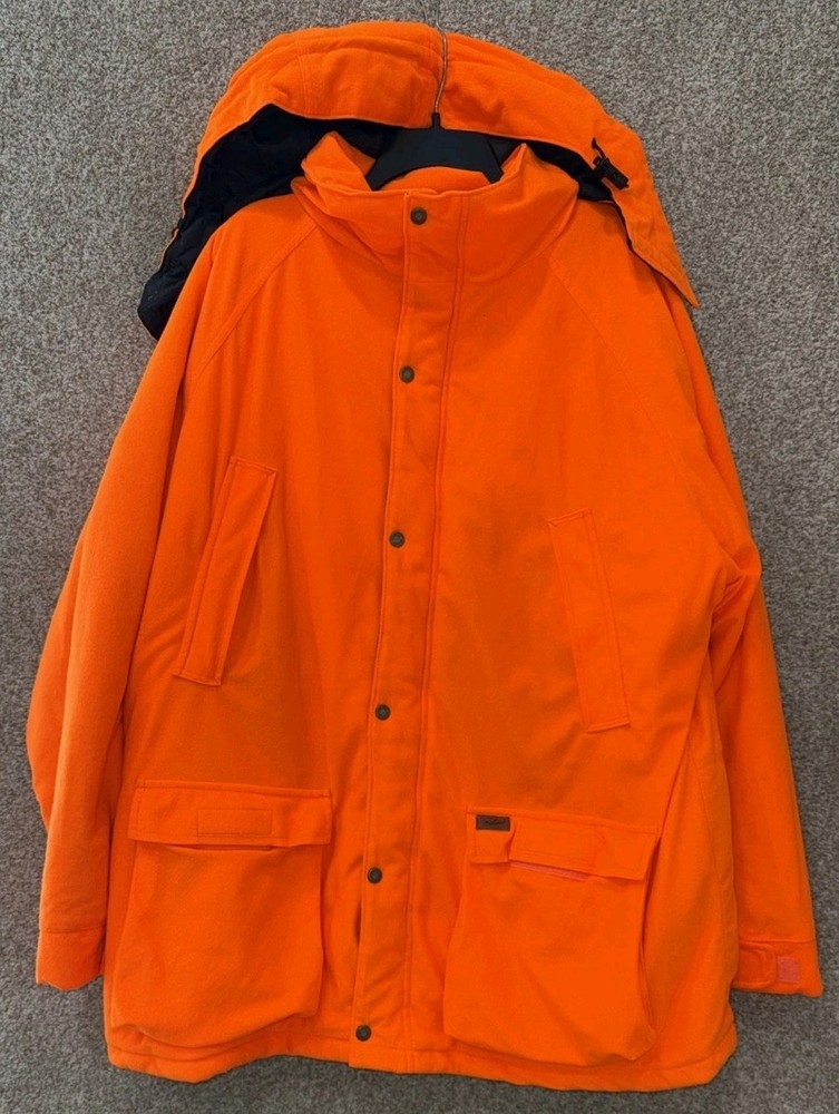 Woolrich Blaze Orange Hunting Hooded Insulated Parka Coat Jacket Mens Size XL