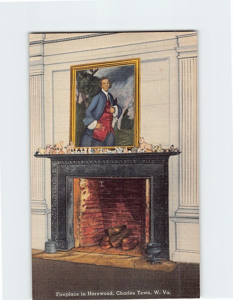 Postcard Fireplace In Harewood Charles Town West Virginia