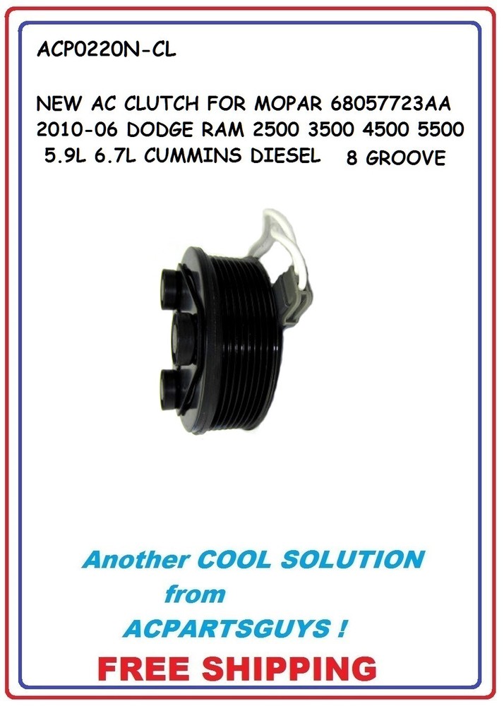 AC Clutch Assembly for 2006-2010 Dodge Ram 2500 3500 5500 5.9L Diesel 68057723AA-image