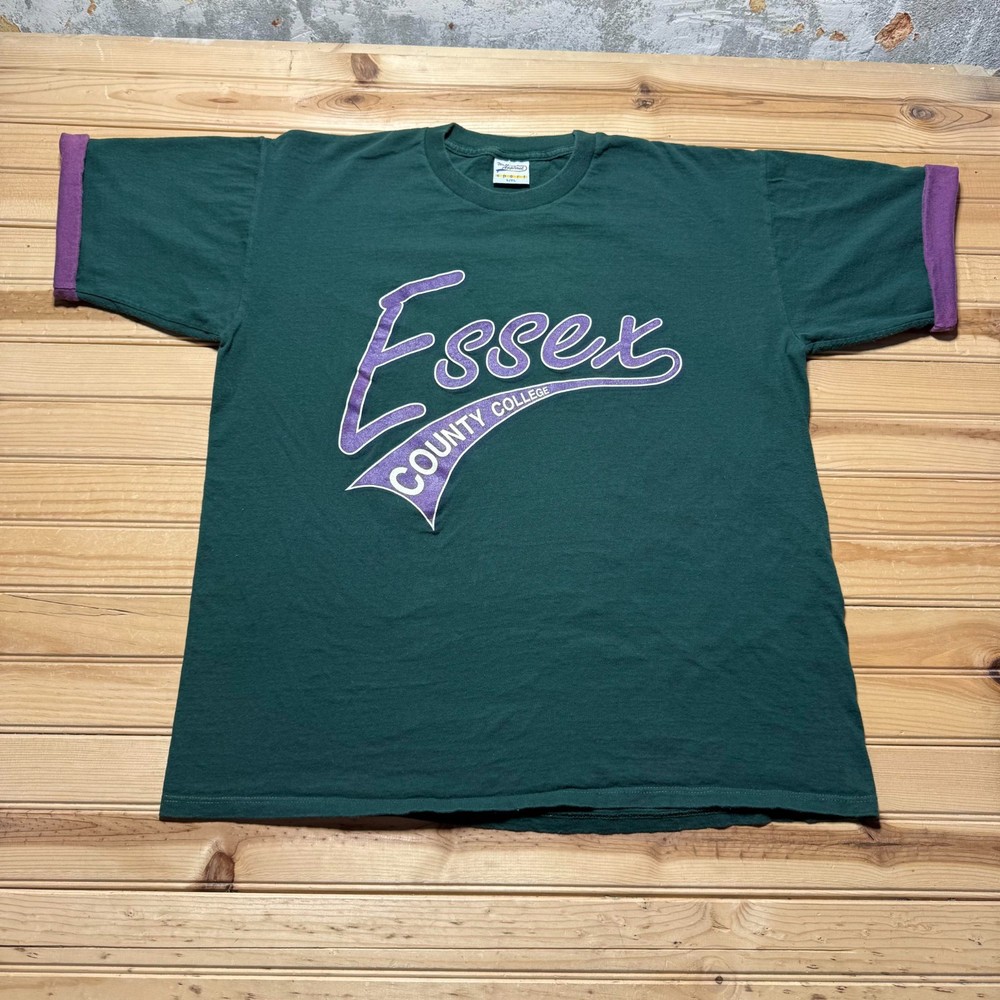 Vintage 90s Essex County College New Jersey Collegiate Graphic T-Shirt Large/XL