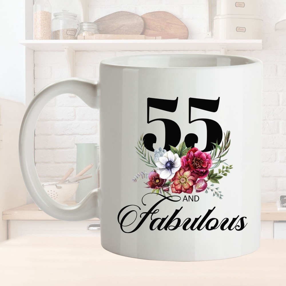 Custom 55th Birthday Gift Mug For Women L For Wife Mom Sister Friend Coworker L