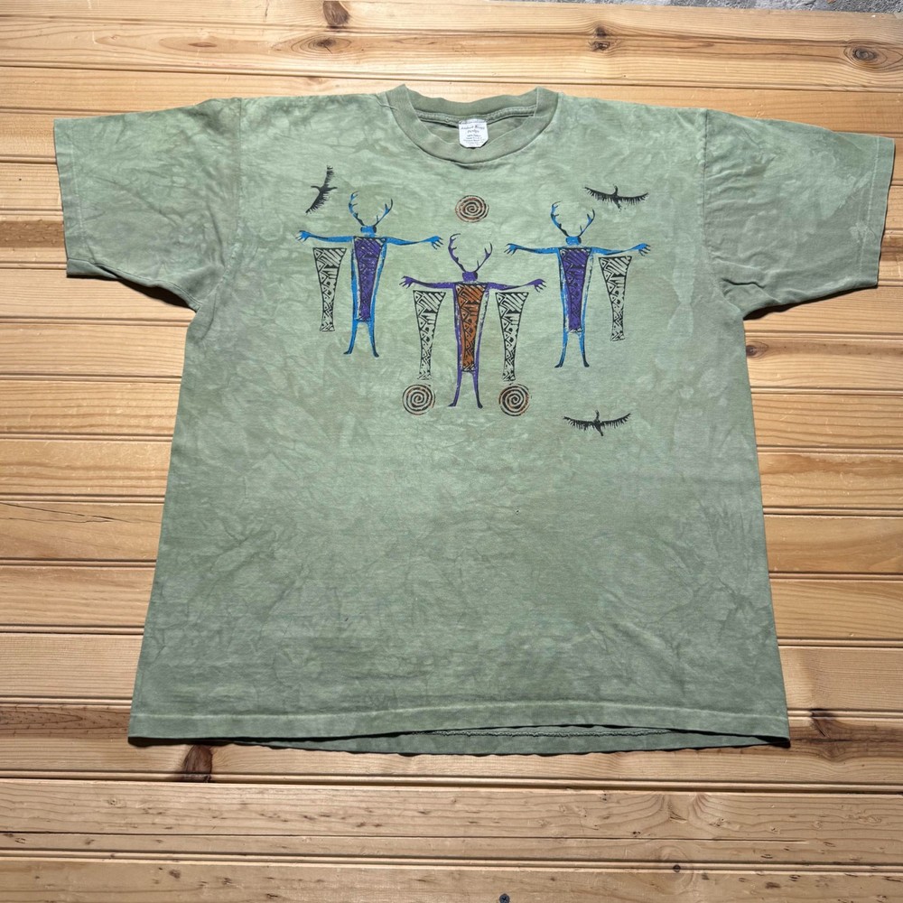 Vintage 90s Southwestern Tribal Art Native American Graphic T-Shirt USA - XL